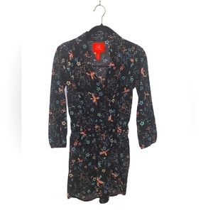 Chelsea and Violet Black Floral Romper Size XS